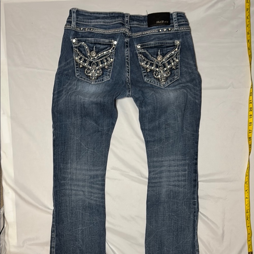 Grace Denim with White Embellishments